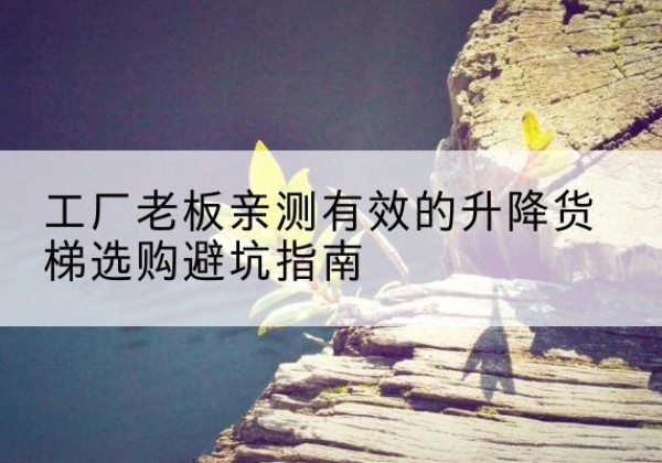 立山升降货梯怎么选-工厂老板亲测有效的升降货梯选购避坑指南